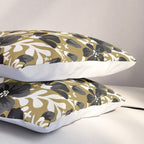 Blossom Pattern â Black & White on Kraft Pillow Sham Gallery Image 3