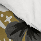 Blossom Pattern â Black & White on Kraft Comforter Gallery Image 4
