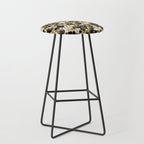 Blossom Pattern â Black & White on Kraft Stool Gallery Image 1