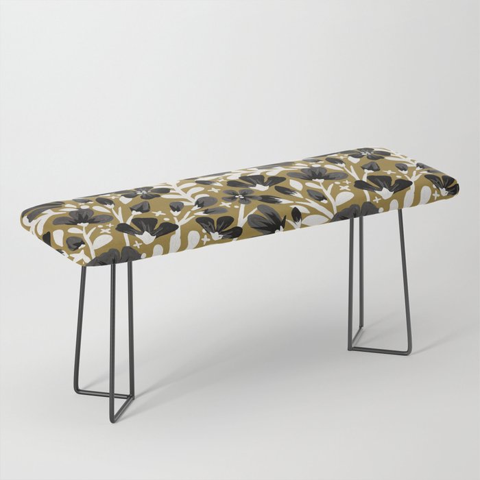 Blossom Pattern â Black & White on Kraft Bench Gallery Image 1