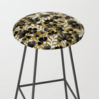 Blossom Pattern â Black & White on Kraft Stool Gallery Image 2