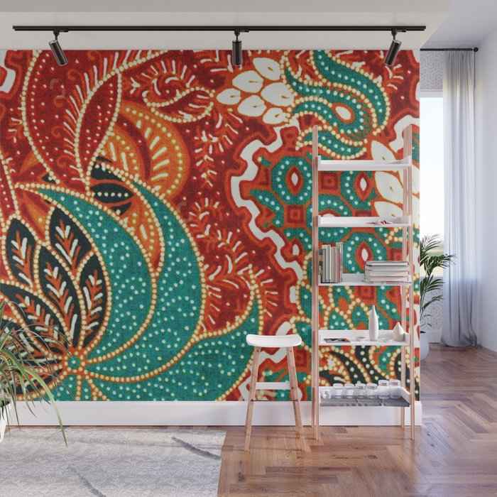 Vintage Indonesian Batik Print Wall Mural Gallery Image 1