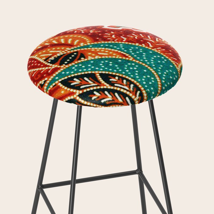 Vintage Indonesian Batik Print Stool Gallery Image 2