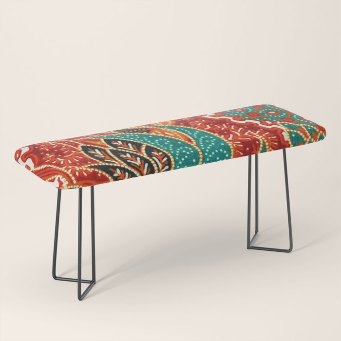 Vintage Indonesian Batik Print Bench Gallery Image 1