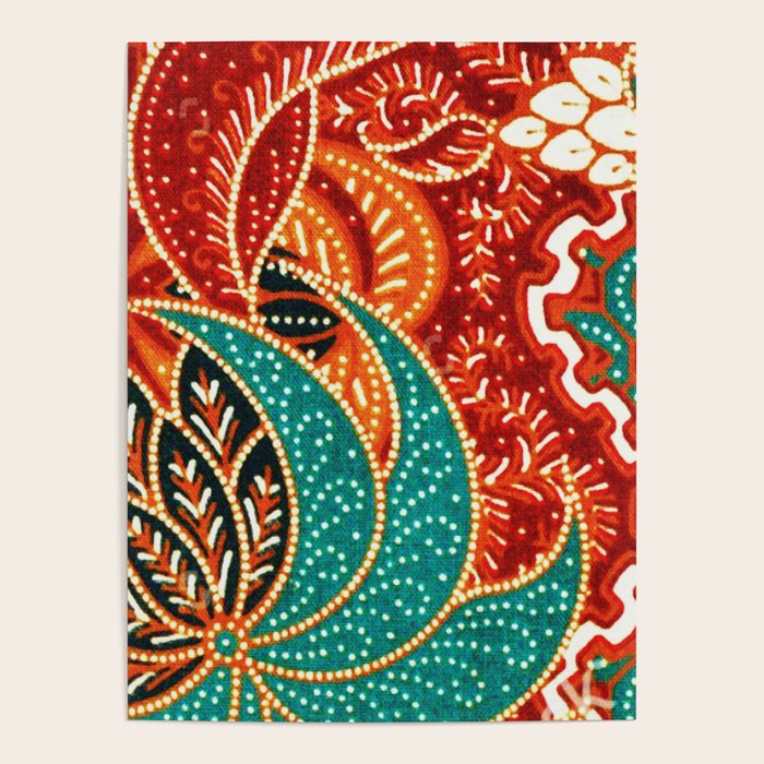 Vintage Indonesian Batik Print Poster Gallery Image 4
