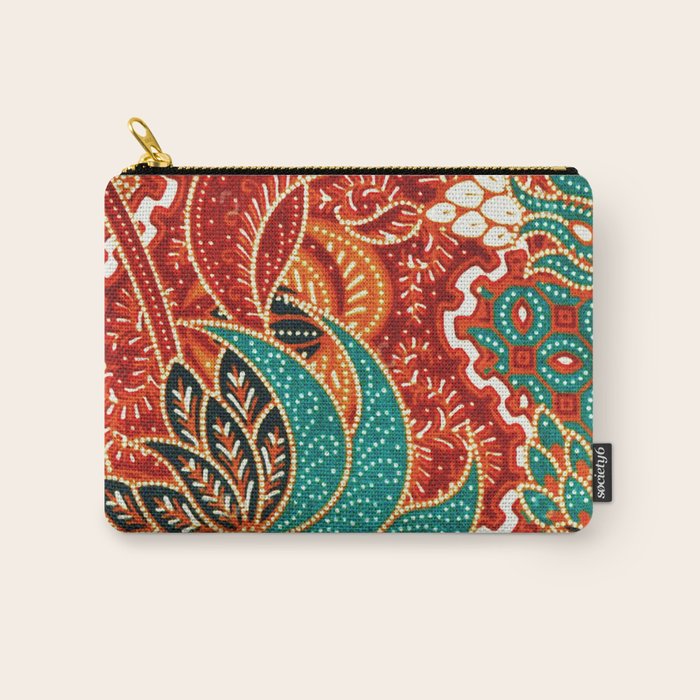 Vintage Indonesian Batik Print Carry All Pouch Gallery Image 1