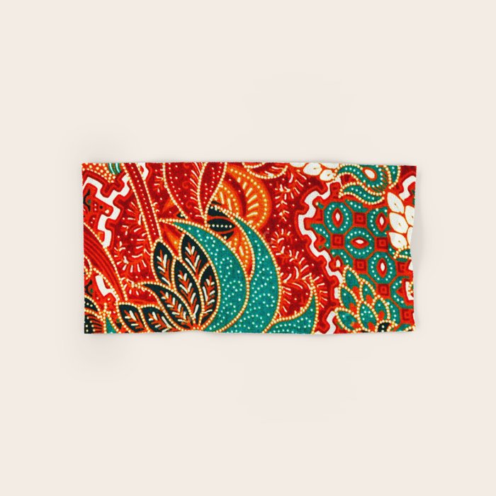 Vintage Indonesian Batik Print Bath Towel Gallery Image 1