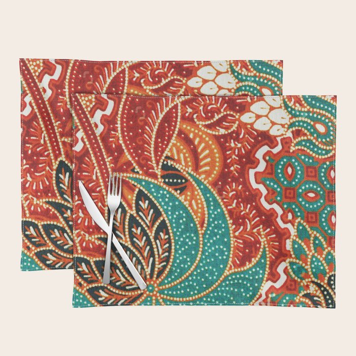Vintage Indonesian Batik Print Placemat Gallery Image 1