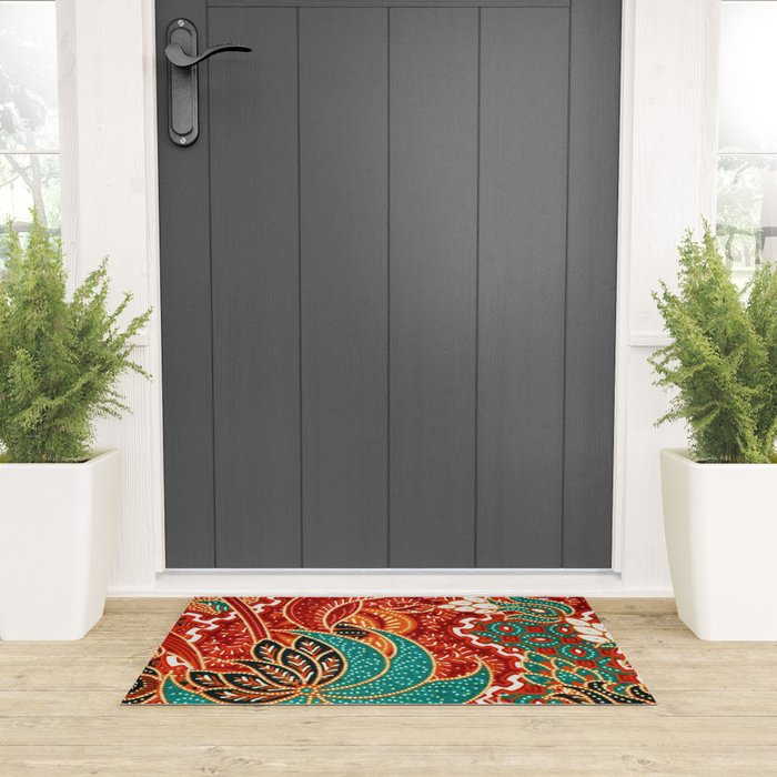 Vintage Indonesian Batik Print Welcome Mat Gallery Image 3
