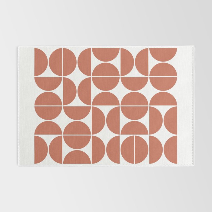 Mid Century Modern Geometric 04 Terracotta Rug Gallery Image 2
