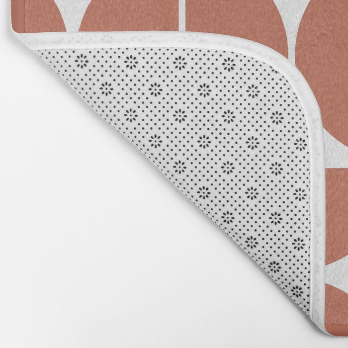 Mid Century Modern Geometric 04 Terracotta Bath Mat Gallery Image 2