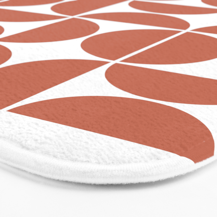 Mid Century Modern Geometric 04 Terracotta Bath Mat Gallery Image 3