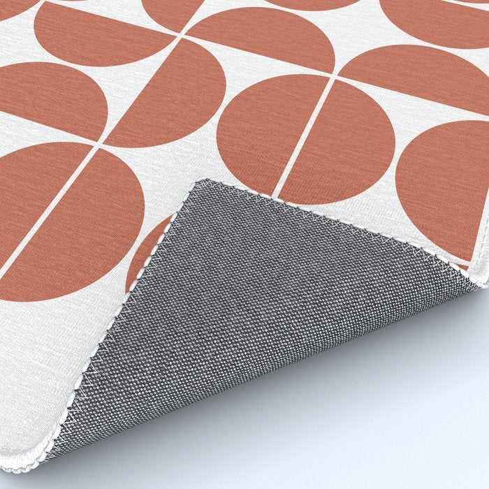 Mid Century Modern Geometric 04 Terracotta Rug Gallery Image 4