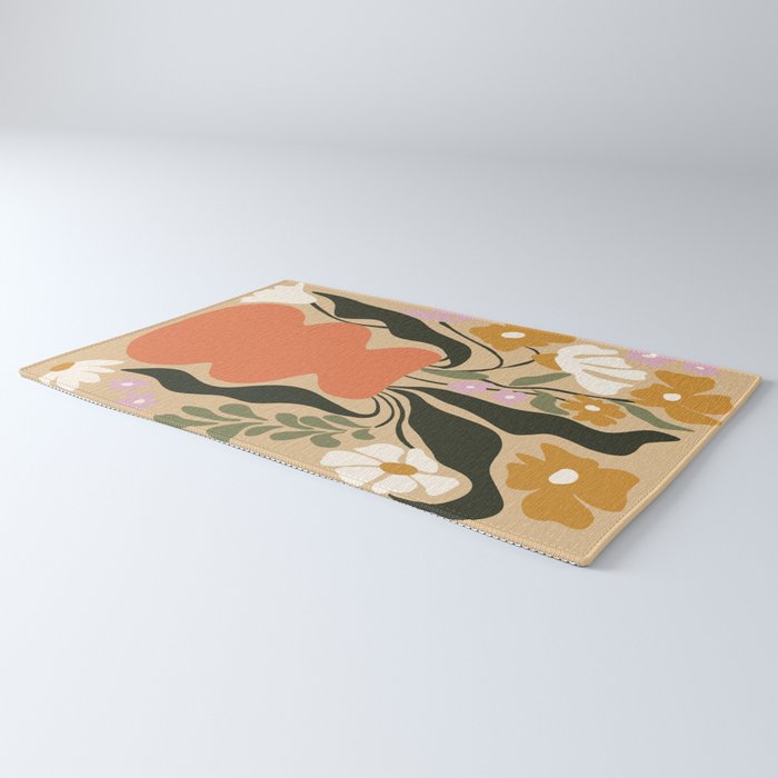 Retro flower pot  Rug Gallery Image 3