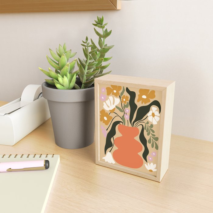 Retro flower pot  Mini Art Print Gallery Image 2