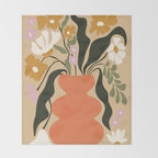 Retro flower pot  Throw Blanket Gallery Image 2