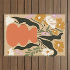 Retro flower pot  Outdoor Rug Gallery Image 1