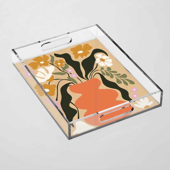 Retro flower pot  Acrylic Tray Gallery Image 1