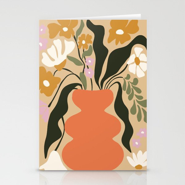 Retro flower pot  Stationery Card Gallery Image 1
