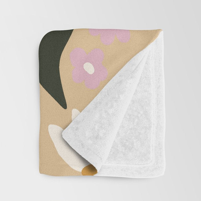 Retro flower pot  Throw Blanket Gallery Image 3