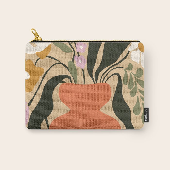 Retro flower pot  Carry All Pouch Gallery Image 1