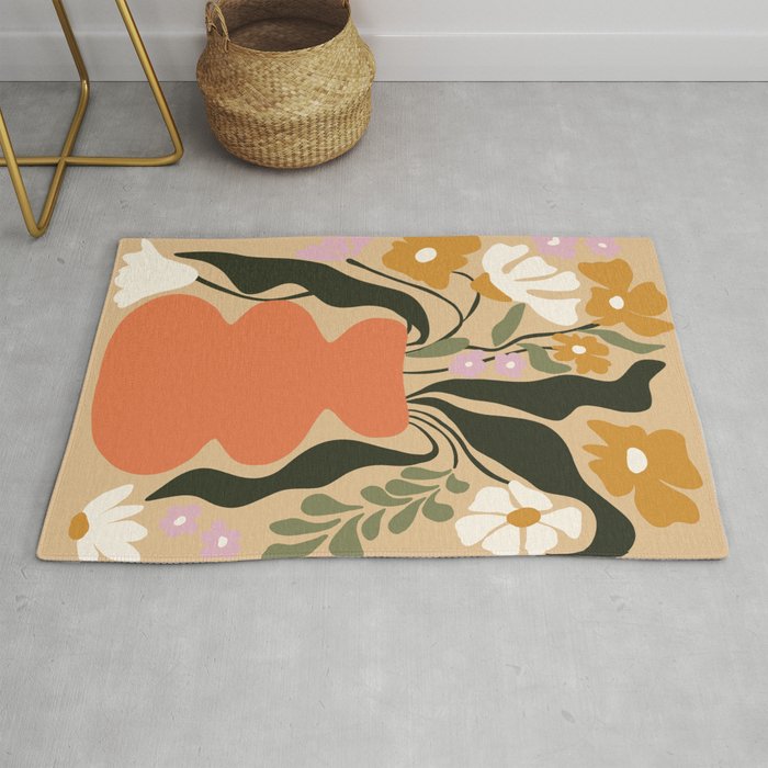 Retro flower pot  Rug Gallery Image 1