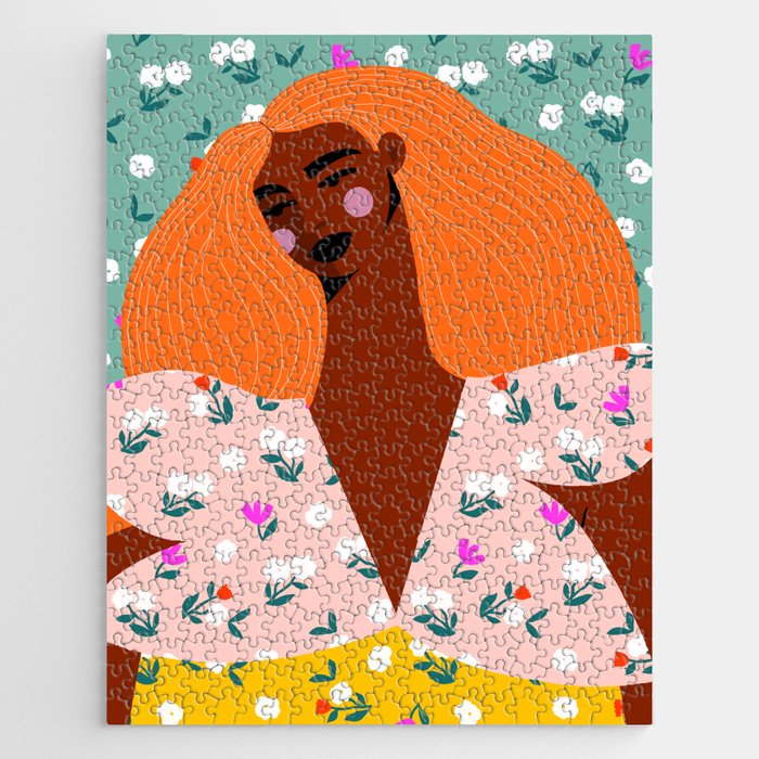 Dainty Floral Beauty - Orange Hair Jigsaw Puzzle Gallery Image 1