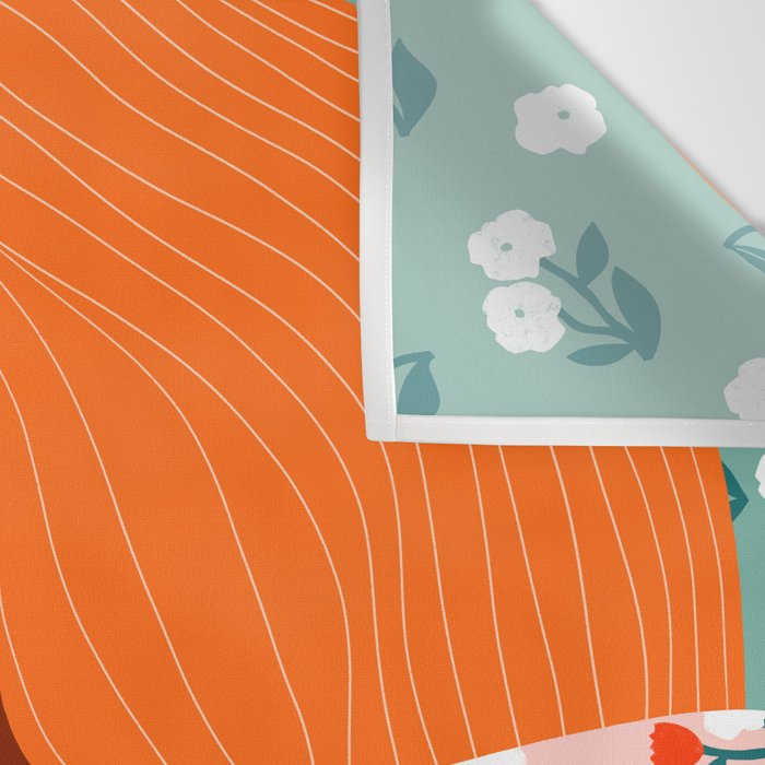 Dainty Floral Beauty - Orange Hair Wall Tapestry Gallery Image 3