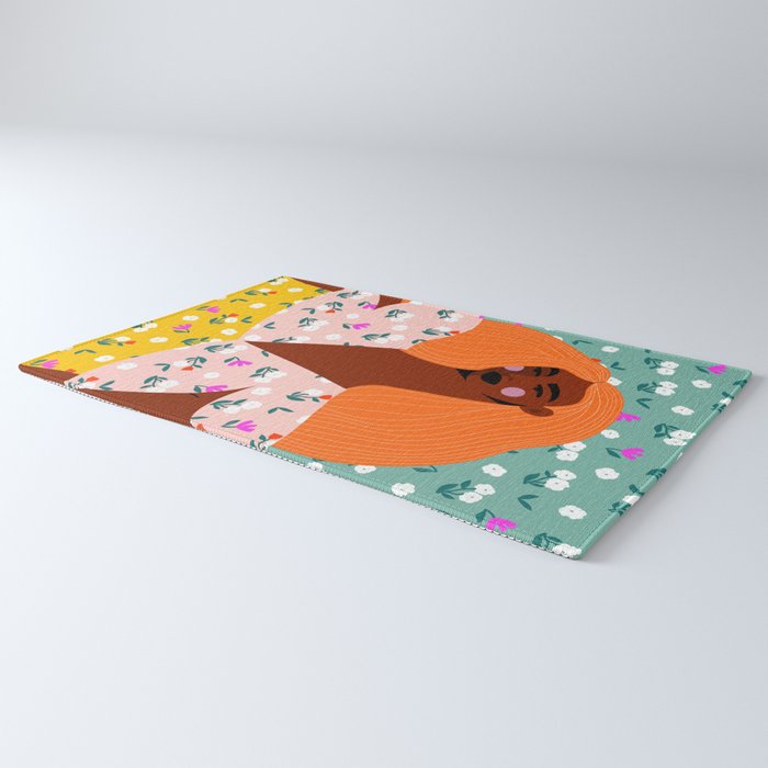 Dainty Floral Beauty - Orange Hair Rug Gallery Image 3