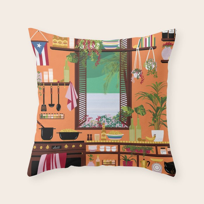 Puerto Rico Kitchen Throw Pillow Gallery Image 1