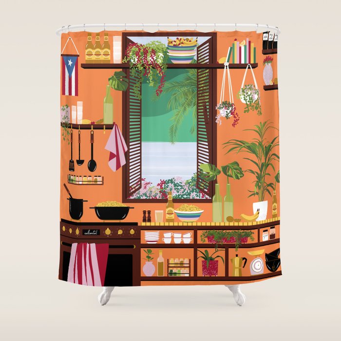Puerto Rico Kitchen Shower Curtain Gallery Image 1