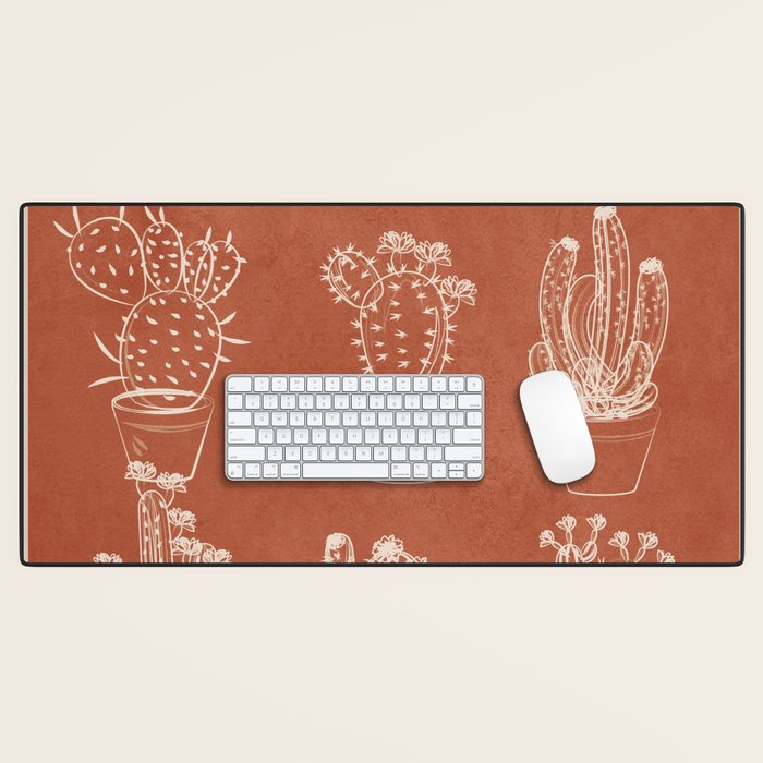 Minimalist Cactus Art 1 Desk Mat Gallery Image 1
