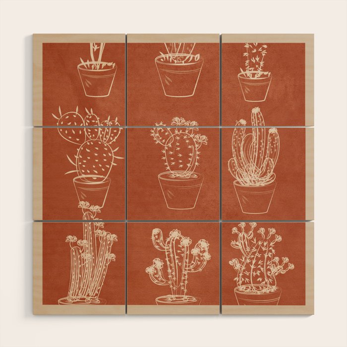 Minimalist Cactus Art 1 Wood Wall Art
