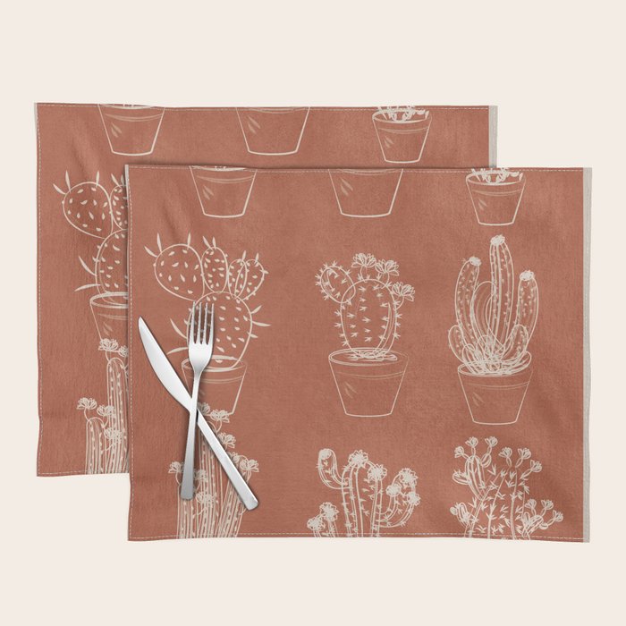Minimalist Cactus Art 1 Placemat Gallery Image 1