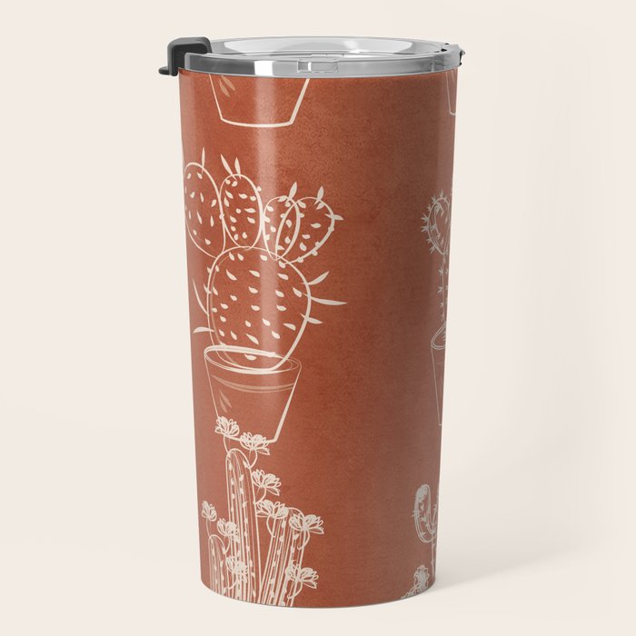 Minimalist Cactus Art 1 Travel Mug Gallery Image 3