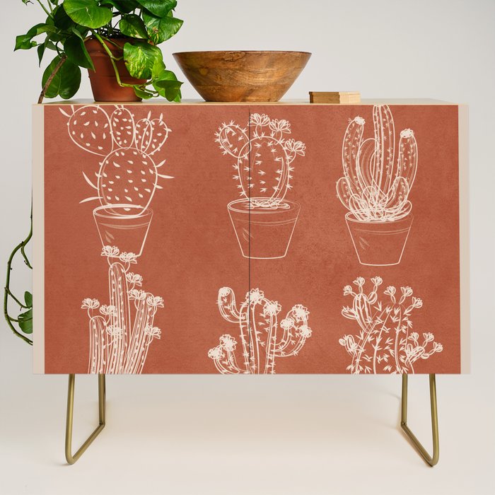 Minimalist Cactus Art 1 Credenza Gallery Image 1