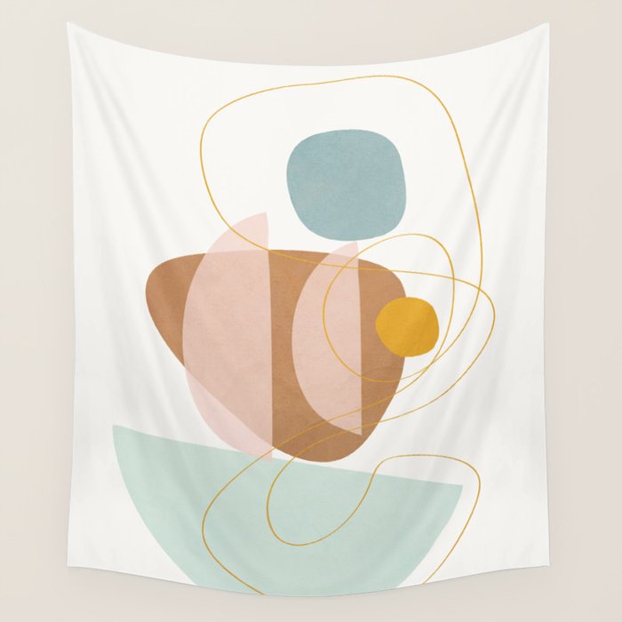 Soft Abstract Shapes 13 Wall Tapestry Gallery Image 4
