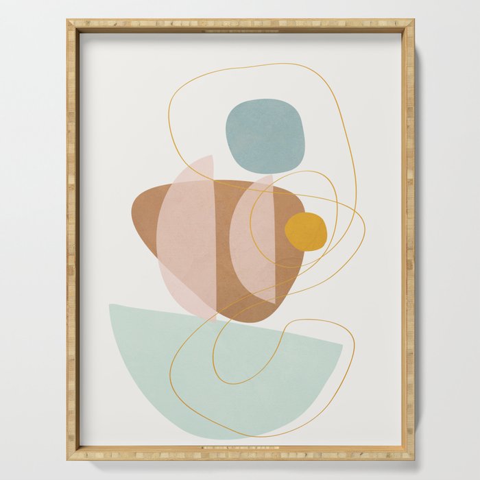 Soft Abstract Shapes 13 Serving Tray Gallery Image 1