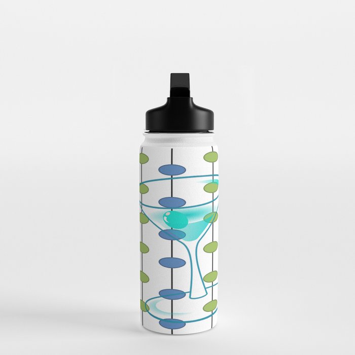 Mid-Century Modern Atomic Art Cocktails 1.0 Water Bottle Gallery Image 3