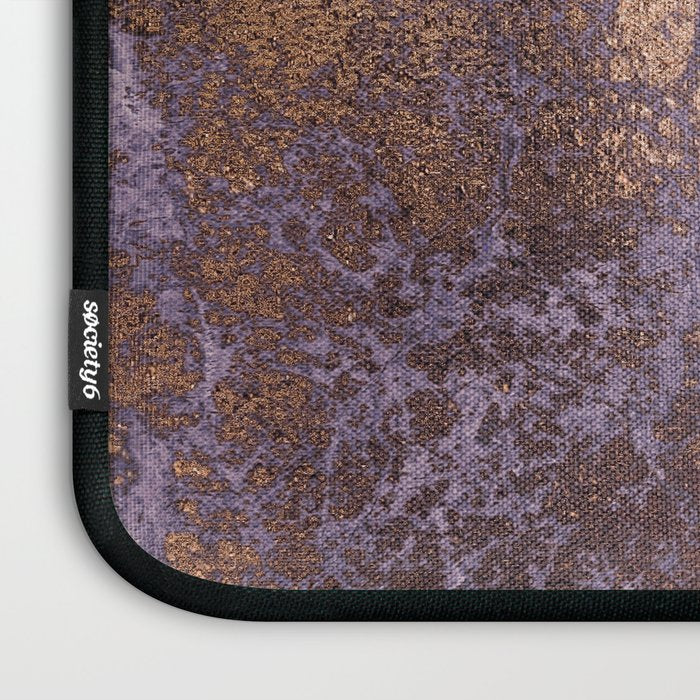 Purple and Copper Glamour Ink  Marble Texture Laptop Sleeve Gallery Image 3