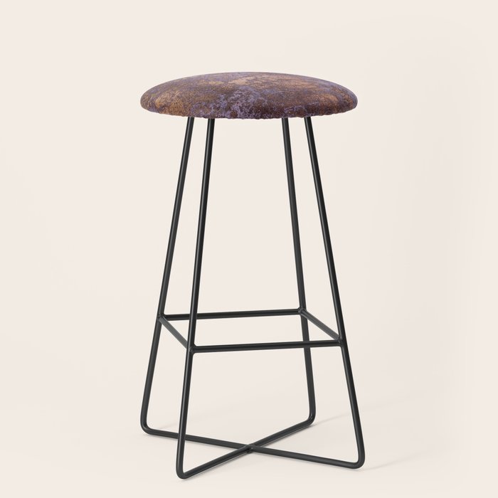 Purple and Copper Glamour Ink  Marble Texture Stool Gallery Image 1