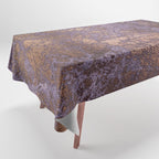 Purple and Copper Glamour Ink  Marble Texture Tablecloth Gallery Image 1