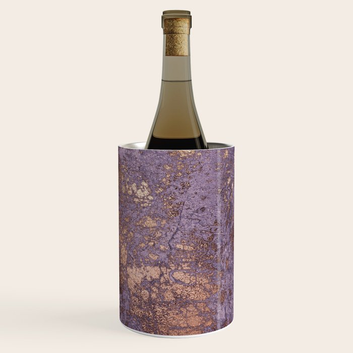Purple and Copper Glamour Ink  Marble Texture Wine Chiller Gallery Image 1