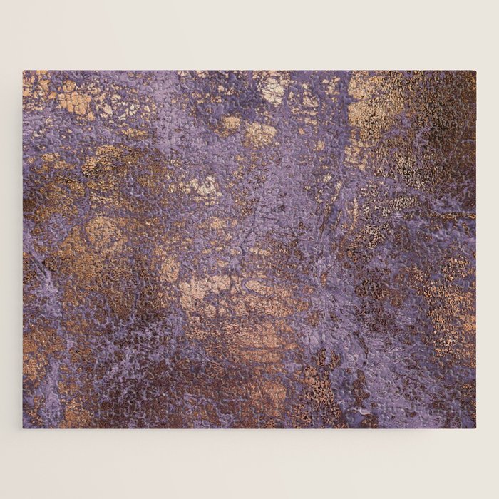 Purple and Copper Glamour Ink  Marble Texture Jigsaw Puzzle Gallery Image 1