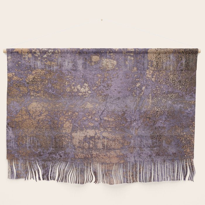 Purple and Copper Glamour Ink  Marble Texture Wall Hanging Gallery Image 1