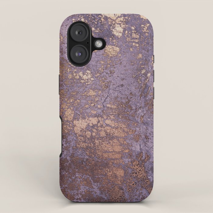 Purple and Copper Glamour Ink  Marble Texture iPhone Case Gallery Image 1