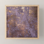 Purple and Copper Glamour Ink  Marble Texture Mini Art Print Gallery Image 1