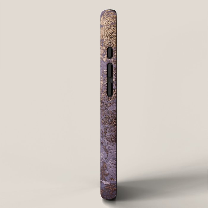 Purple and Copper Glamour Ink  Marble Texture iPhone Case Gallery Image 2