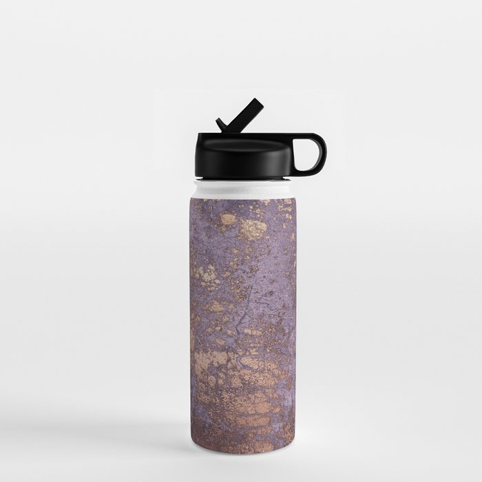 Purple and Copper Glamour Ink  Marble Texture Water Bottle Gallery Image 1