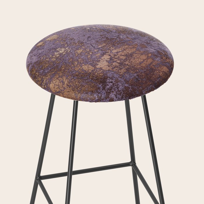 Purple and Copper Glamour Ink  Marble Texture Stool Gallery Image 2